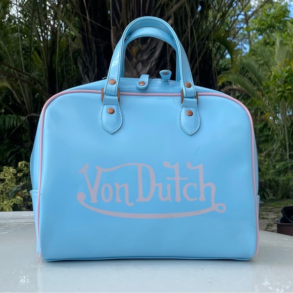 Von Dutch Handbags - Von Dutch Blue & pink bowling purse